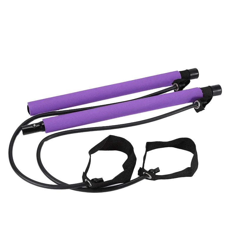 Pilates Bar with Resistance Bands – Portable Home Gym Set
