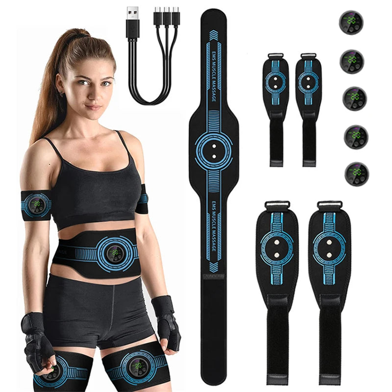 Mochoshop Smart EMS Abs Trainer – Gel-Free Abdominal Toning Belt with LCD Display & 39 Intensity Levels