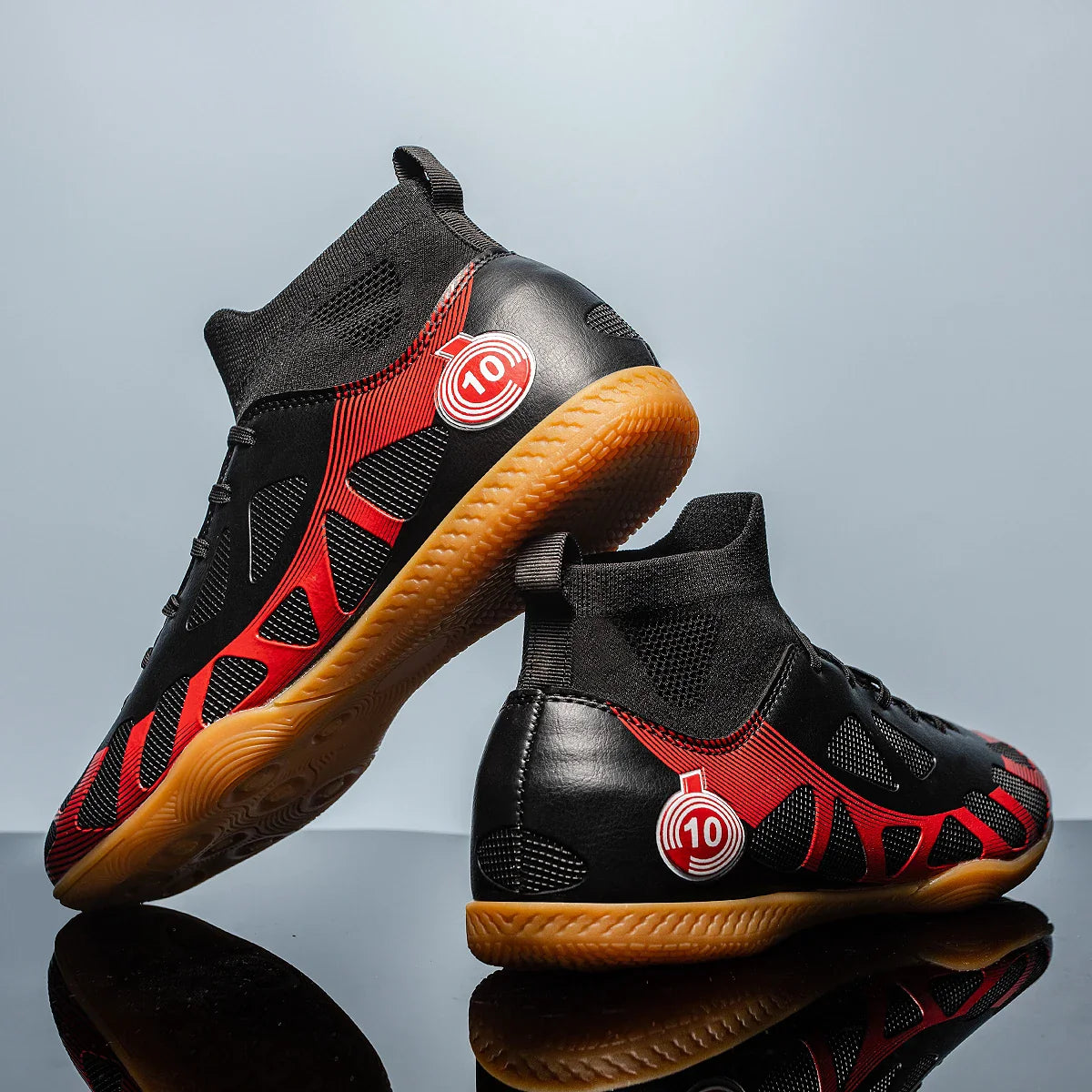 Professional Men's Indoor Football Shoes - High-Top Flat-Bottomed IC Training Sneakers for Adults and Teenagers