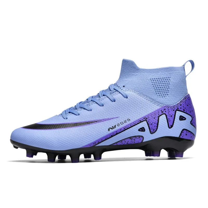 Professional High-Top Turf Soccer Shoes - Men's & Children's Non-Slip Training Cleats for Grass and Society Fields