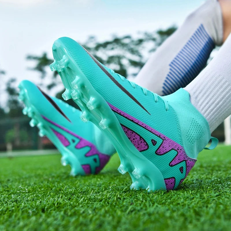 Professional Men's Turf Soccer Shoes - High-Top Training Cleats for Outdoor & Indoor Play