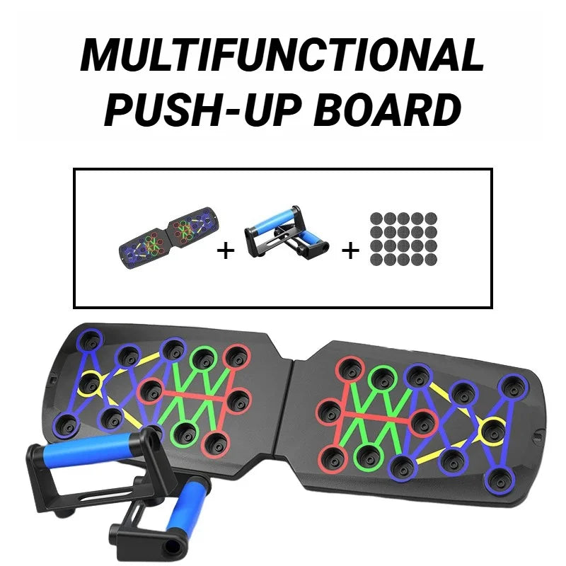 Mochoshop 22-in-1 Foldable Push Up Board – Color-Coded Muscle Targeting System for Home Strength Training
