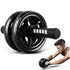 Double-Wheeled Abdominal Roller with Exercise Mat - Silent Core Strength Trainer