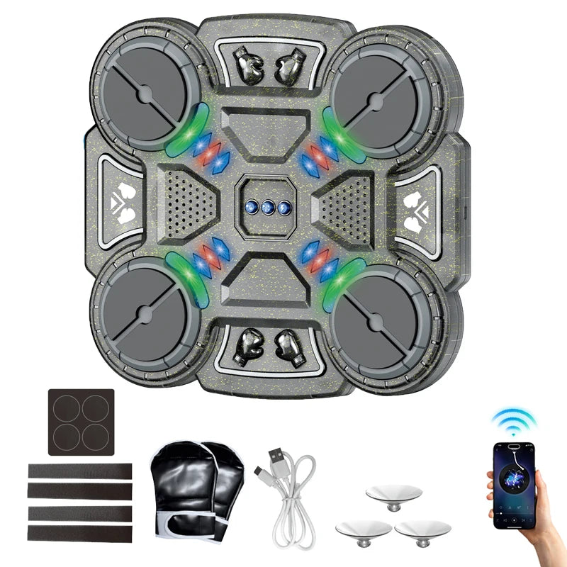 Mochoshop Smart Bluetooth Music Boxing Machine – Wall-Mounted Interactive LED Training Target with Gloves