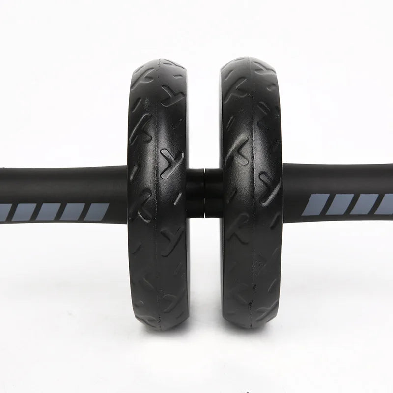 Double-Wheeled Abdominal Roller with Exercise Mat - Silent Core Strength Trainer
