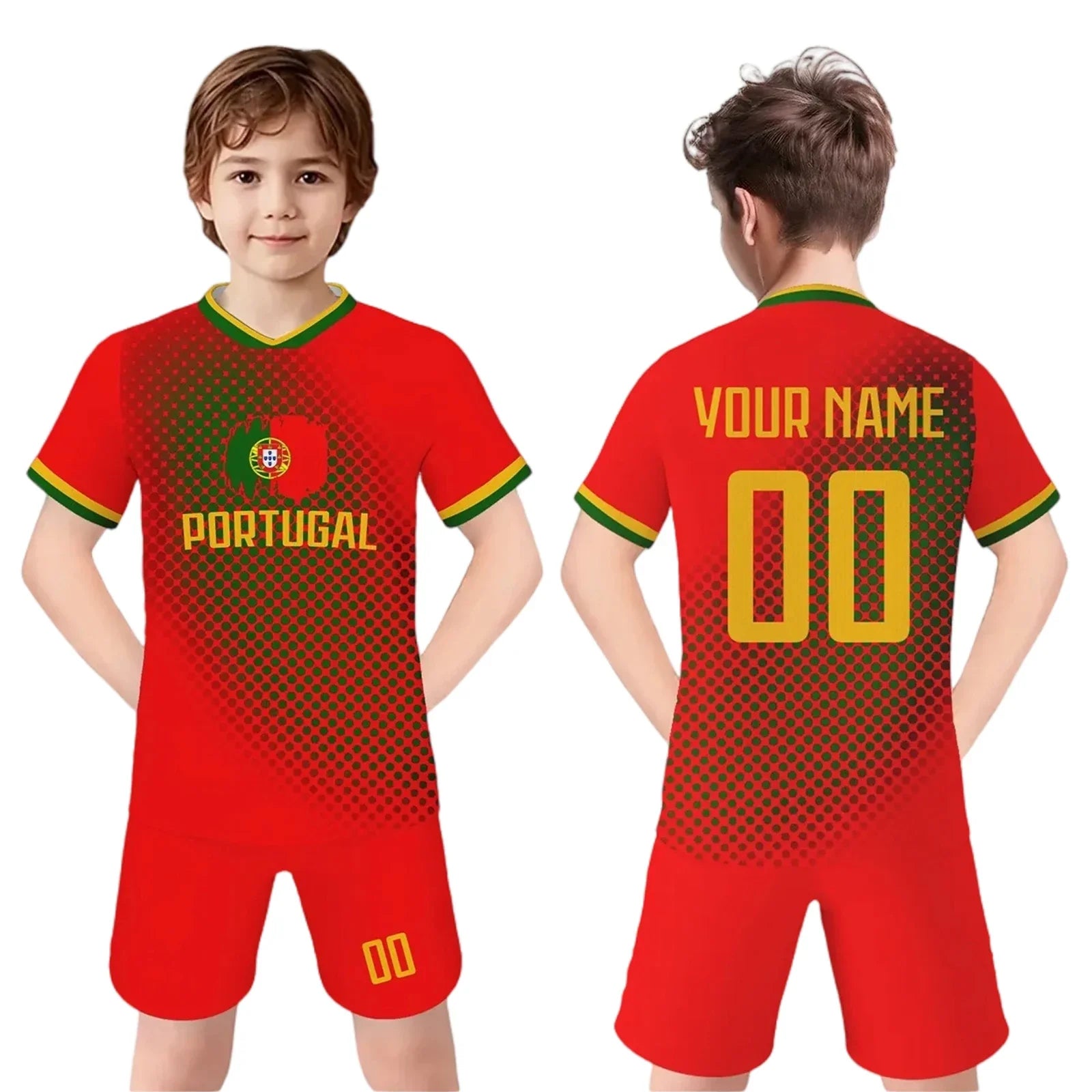 Custom Kids' Football Training Kit - Personalized Soccer Jersey and Shorts for Boys & Girls (Ages 3-14)