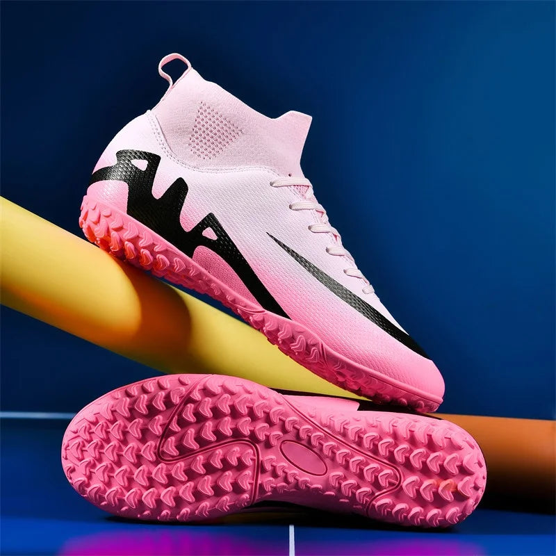 Professional Men's Turf Soccer Shoes - High-Top Training Cleats for Outdoor & Indoor Play